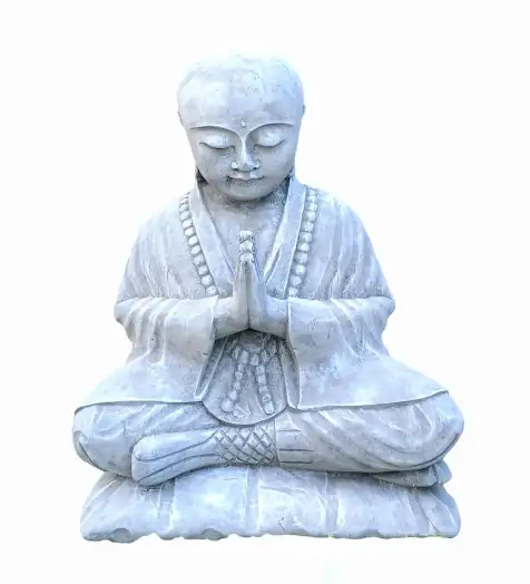 Artikelbild 3 des Artikels “Rokesh - Sitzender betender Mönch, 50cm H | Steinguss “